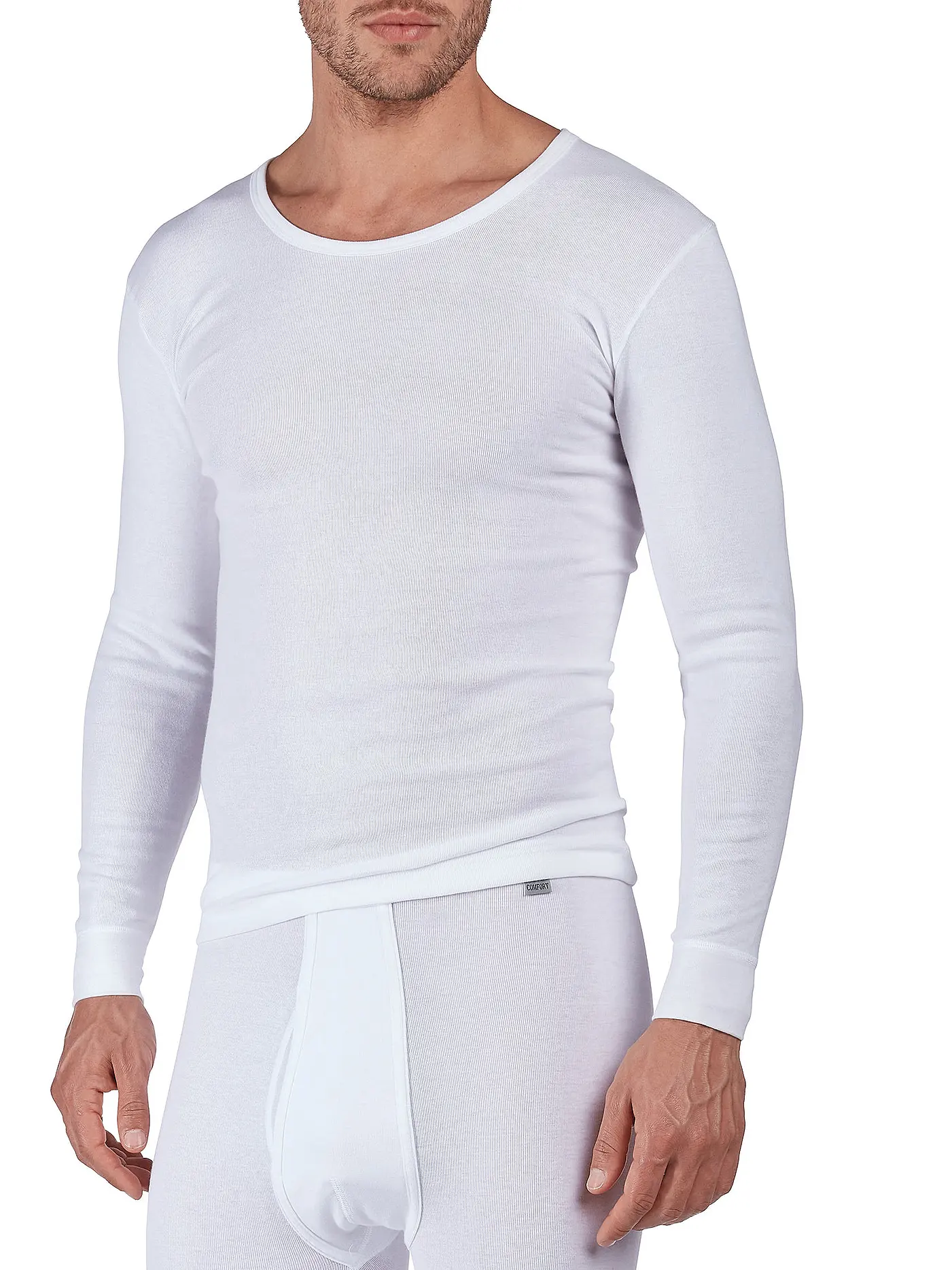 HUBER | Langarmshirt "Cormort" (Weiß) | weiss